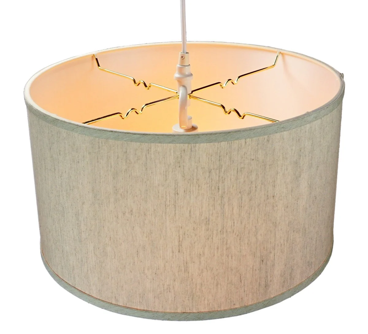 1 Light Swag Plug-In Pendant 16"w Textured Oatmeal Shade, 17' White Cord - Image 5