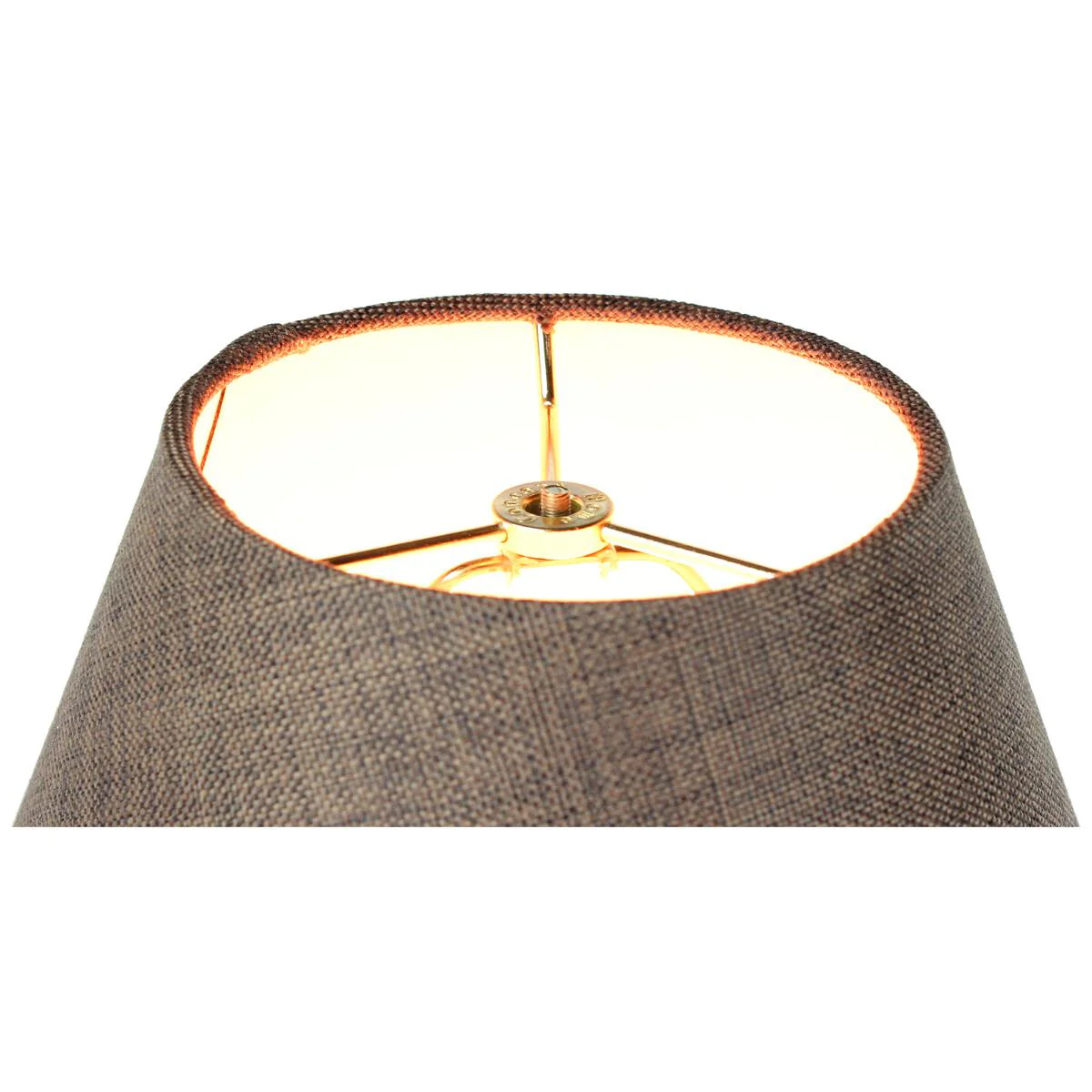 12"W x 9"H SLIP UNO FITTER Hard Back Empire Lamp Shade - Chocolate Burlap - Image 3