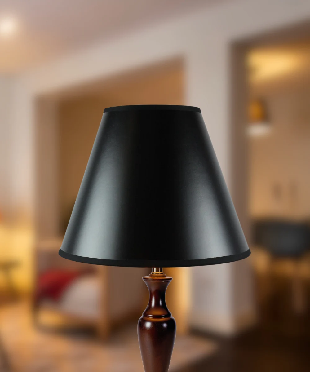 6x12x9.5 SLIP UNO FITTER Bold Black with True Gold Lining Hard Back Empire Lampshade - Image 4