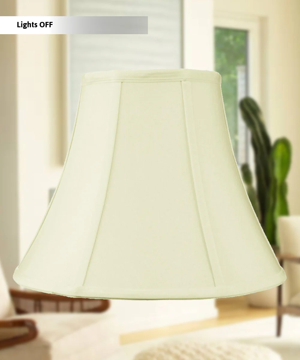 12"W x 10"H  SLIP UNO FITTER Egg Shell Shantung Bell Lampshade - Image 7