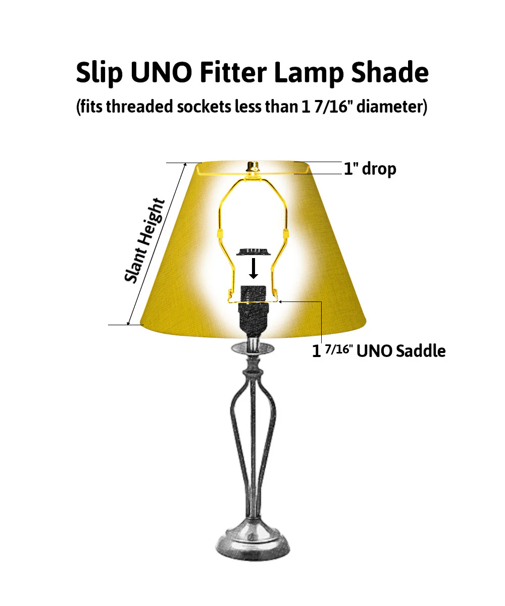 12"W x 10"H  SLIP UNO FITTER Egg Shell Shantung Bell Lampshade - Image 8