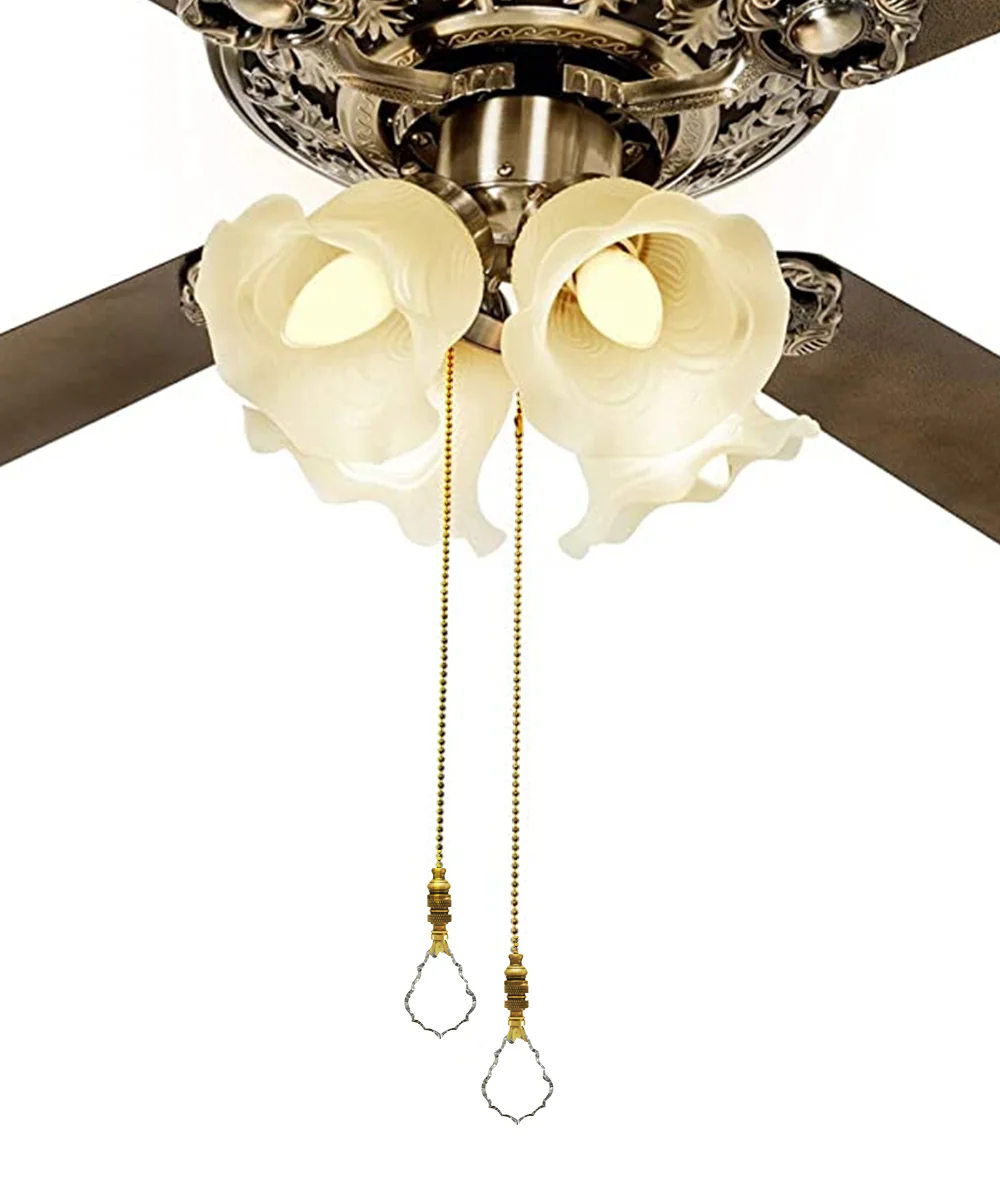 Crystal Gothic Cross Ceiling Fan Pull, 2.38"h with 12" Polished Brass Chain - Image 4