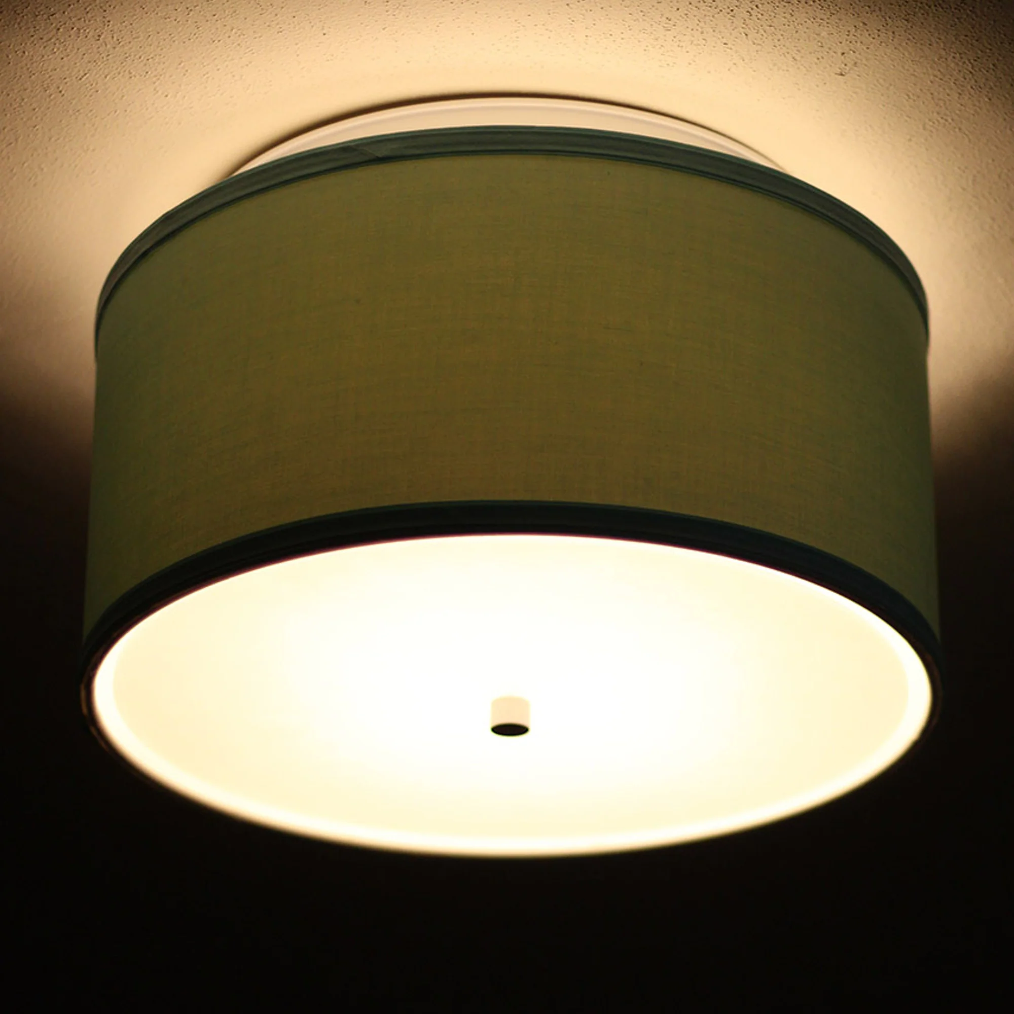 Moderne Flush Mount Conversion Kit 14"w Island Paradise Blue Drum Lampshade - Image 9