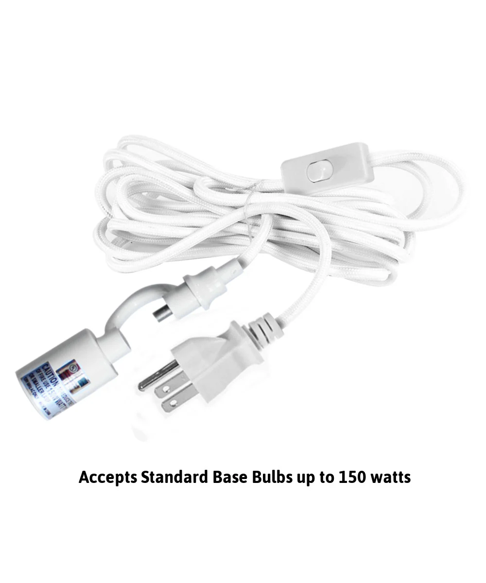 14"W MAST Plug-In Wall Mount Pendant 1 Light White Cord/Arm Sand Linen Shade - Image 6