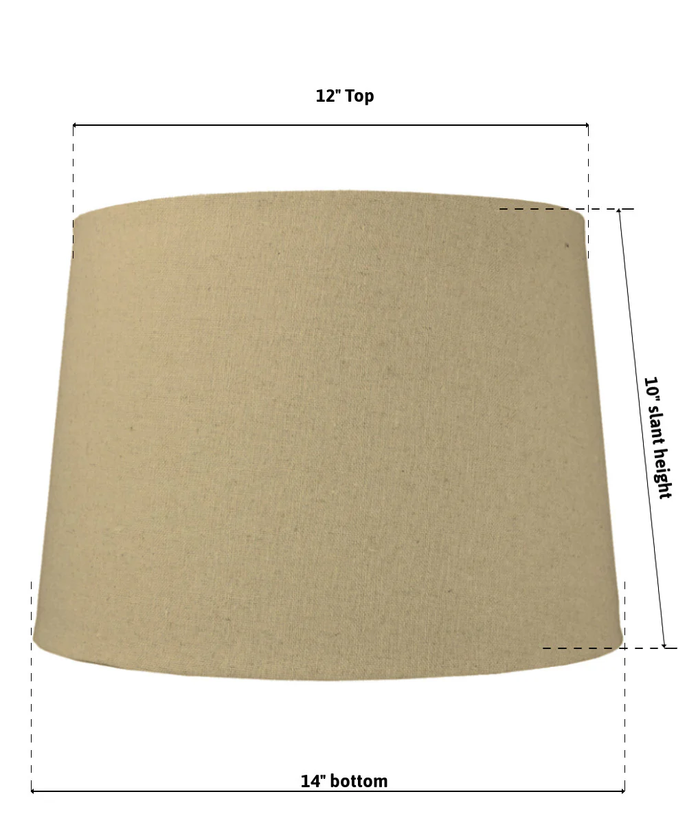 14"W x 10"H SLIP UNO FITTER Sand Linen Drum Lampshade - Image 2