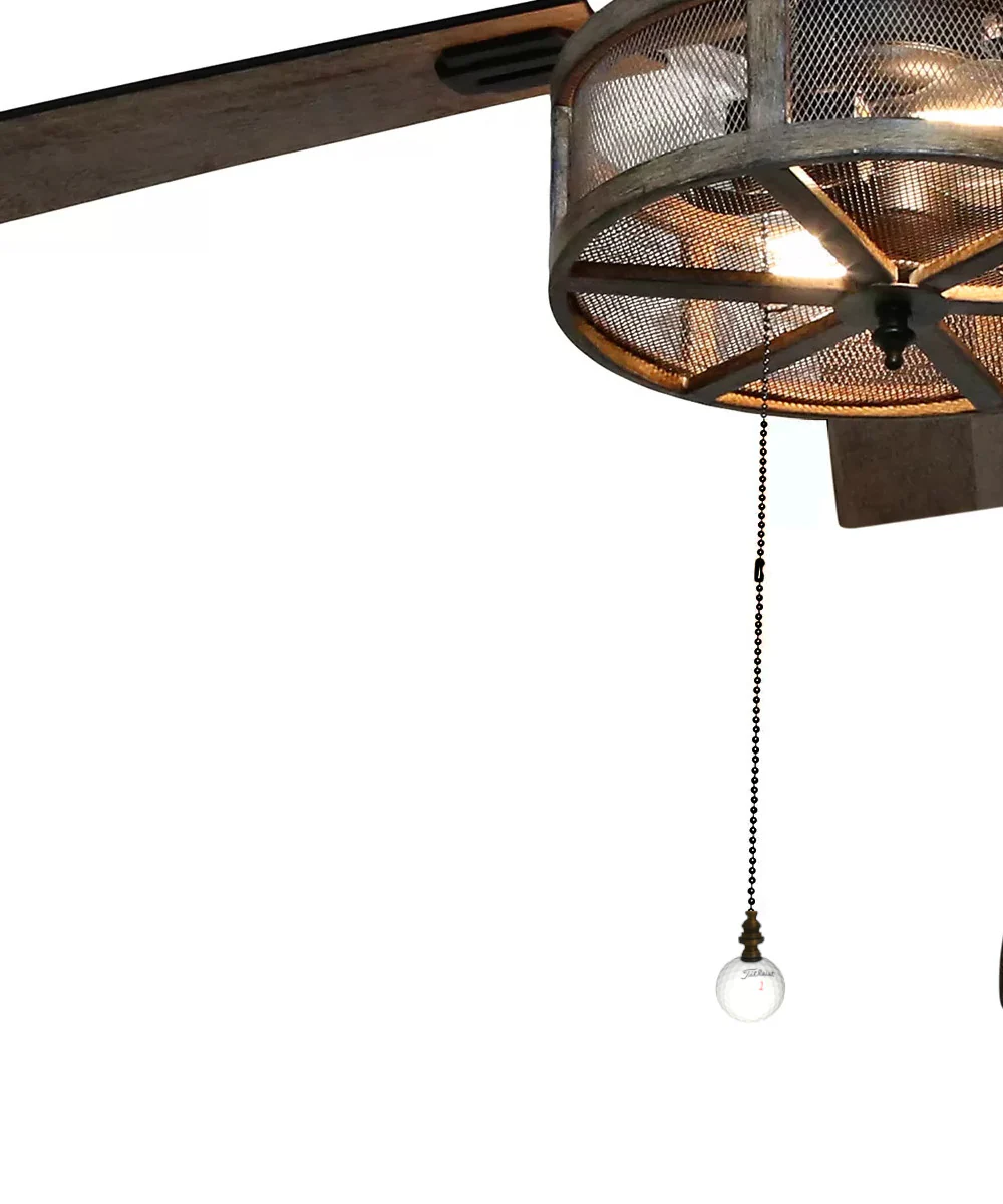 1"W Golf Ball Ceiling Fan Pull  with Antiqued Brass Chain - Image 4