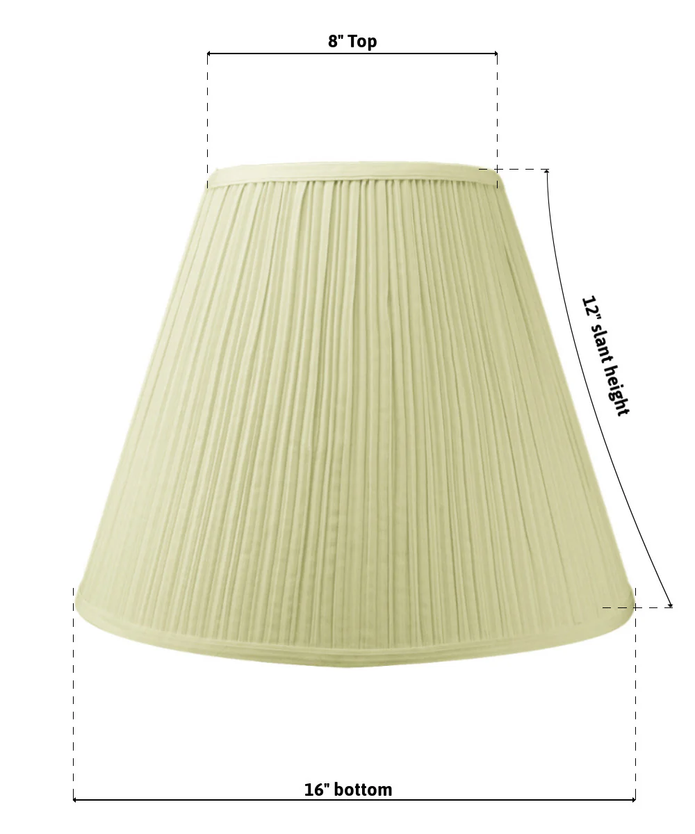 16"W x 12"H SLIP UNO FITTER Empire Coolie EggShell Mushroom Pleat Hardback Shade - Image 2