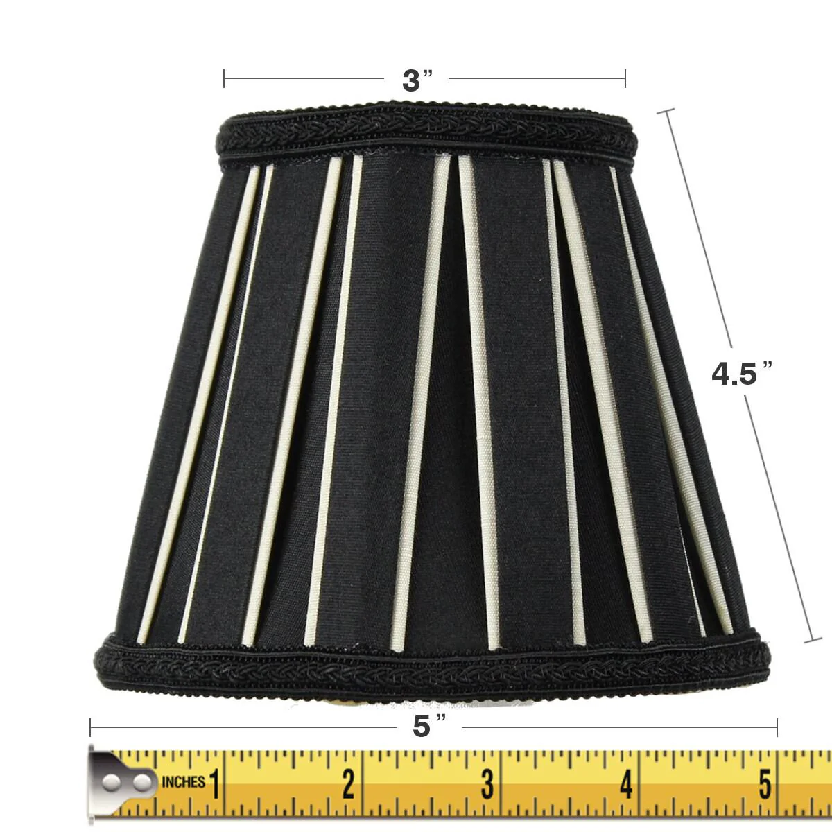 5"W x 5"H Set of 6 Black Eggshell Chandelier Clip-On Lampshade - Image 3