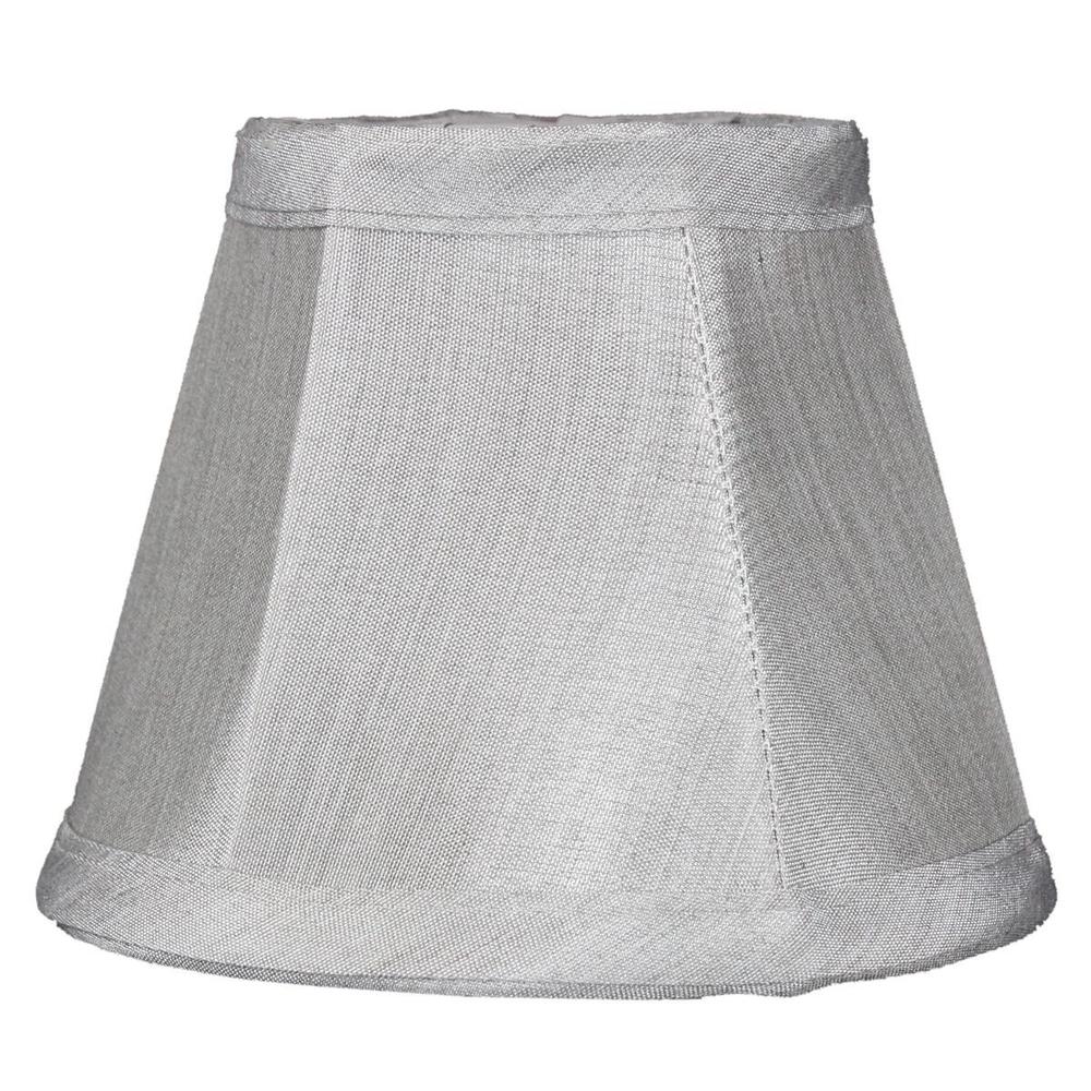 5"W x 4"H Set of 6 Gray Stretch Clip-On Candlelabra Clip-On Lamp shade - Image 2