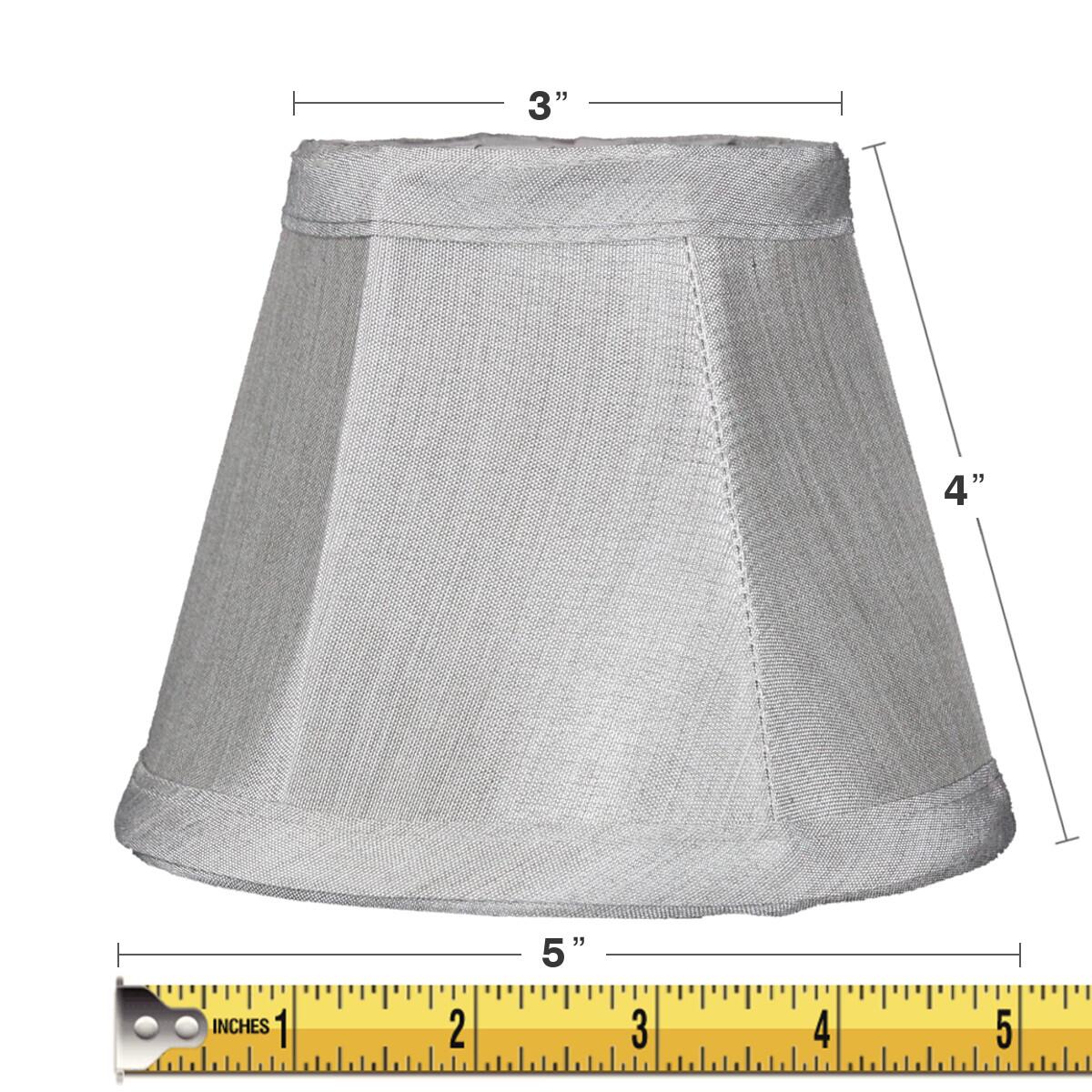 5"W x 4"H Set of 6 Gray Stretch Clip-On Candlelabra Clip-On Lamp shade - Image 3