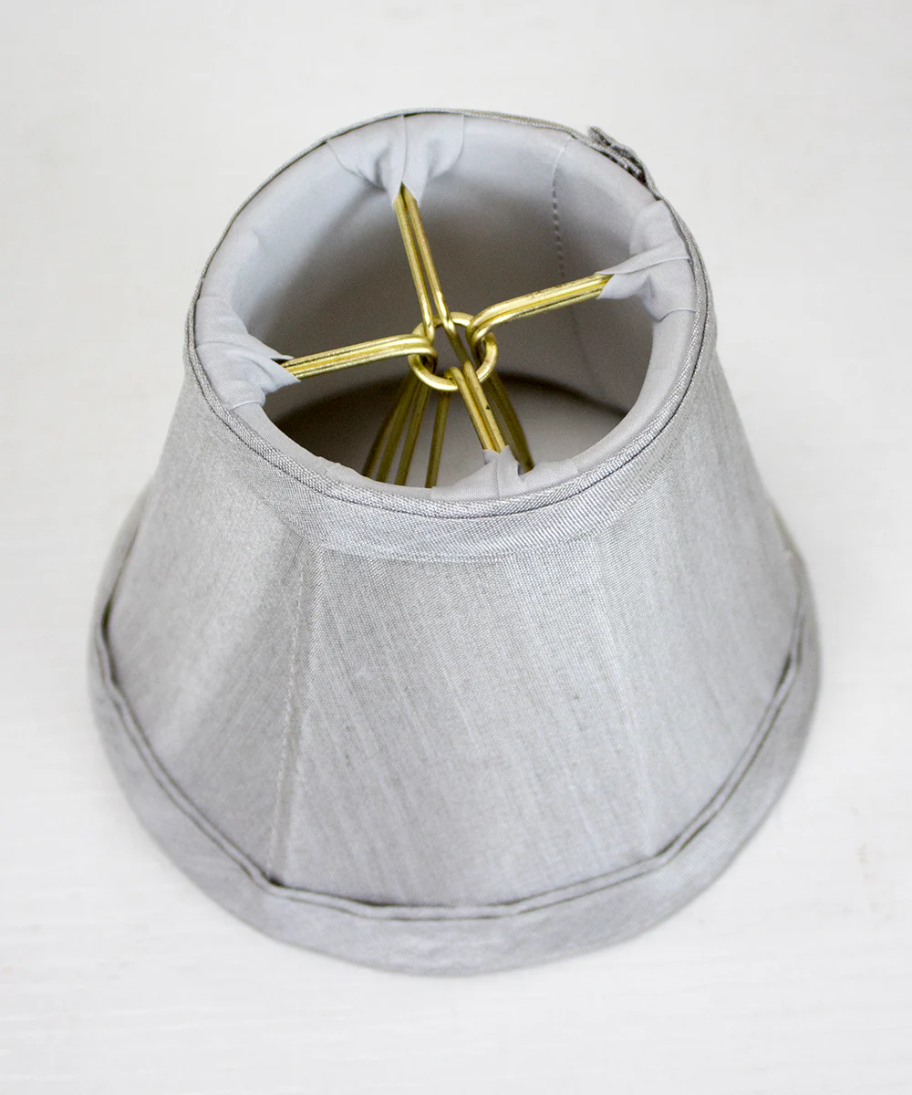 5"W x 4"H Set of 6 Gray Stretch Clip-On Candlelabra Clip-On Lamp shade - Image 4