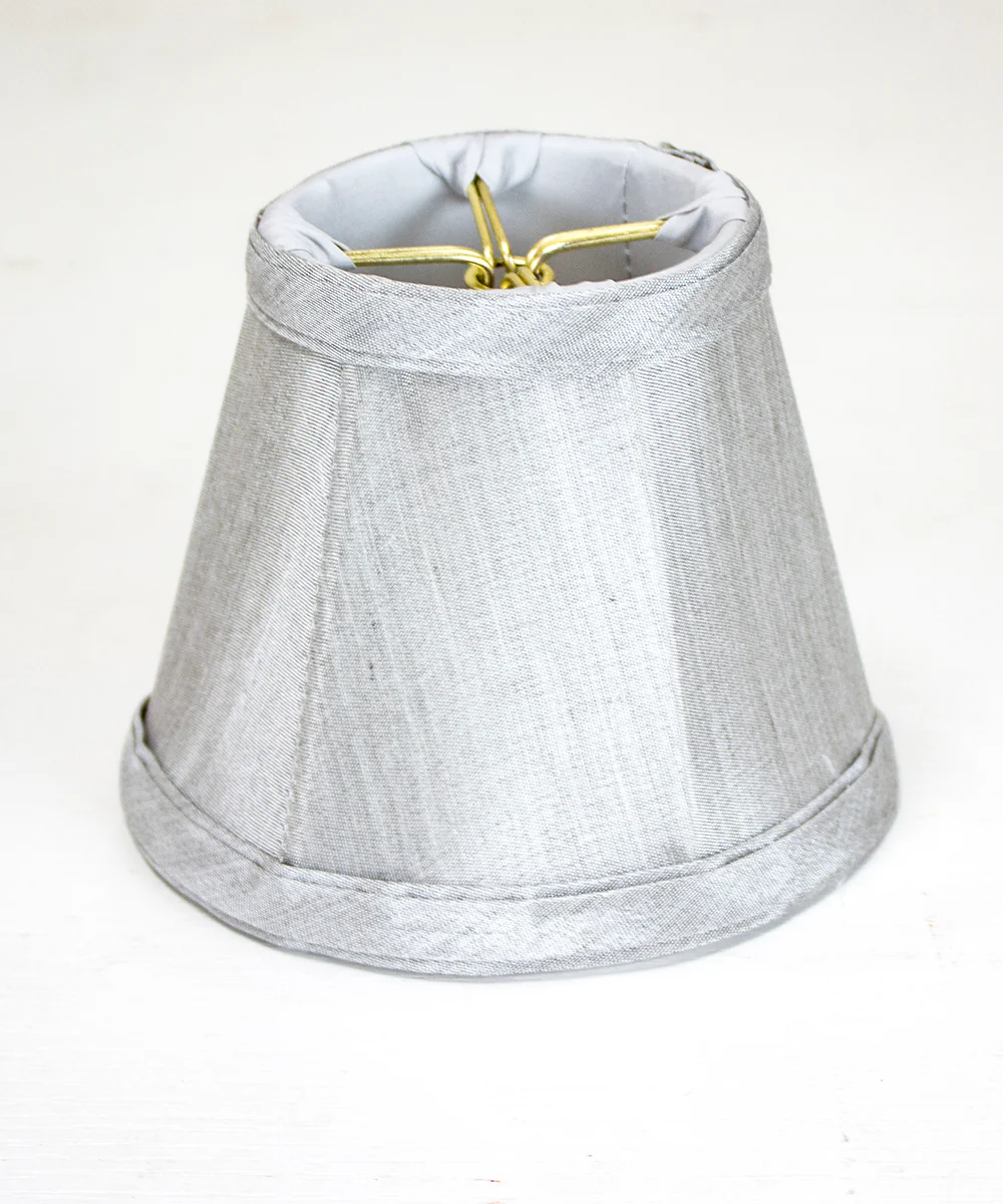 5"W x 4"H Set of 6 Gray Stretch Clip-On Candlelabra Clip-On Lamp shade - Image 5