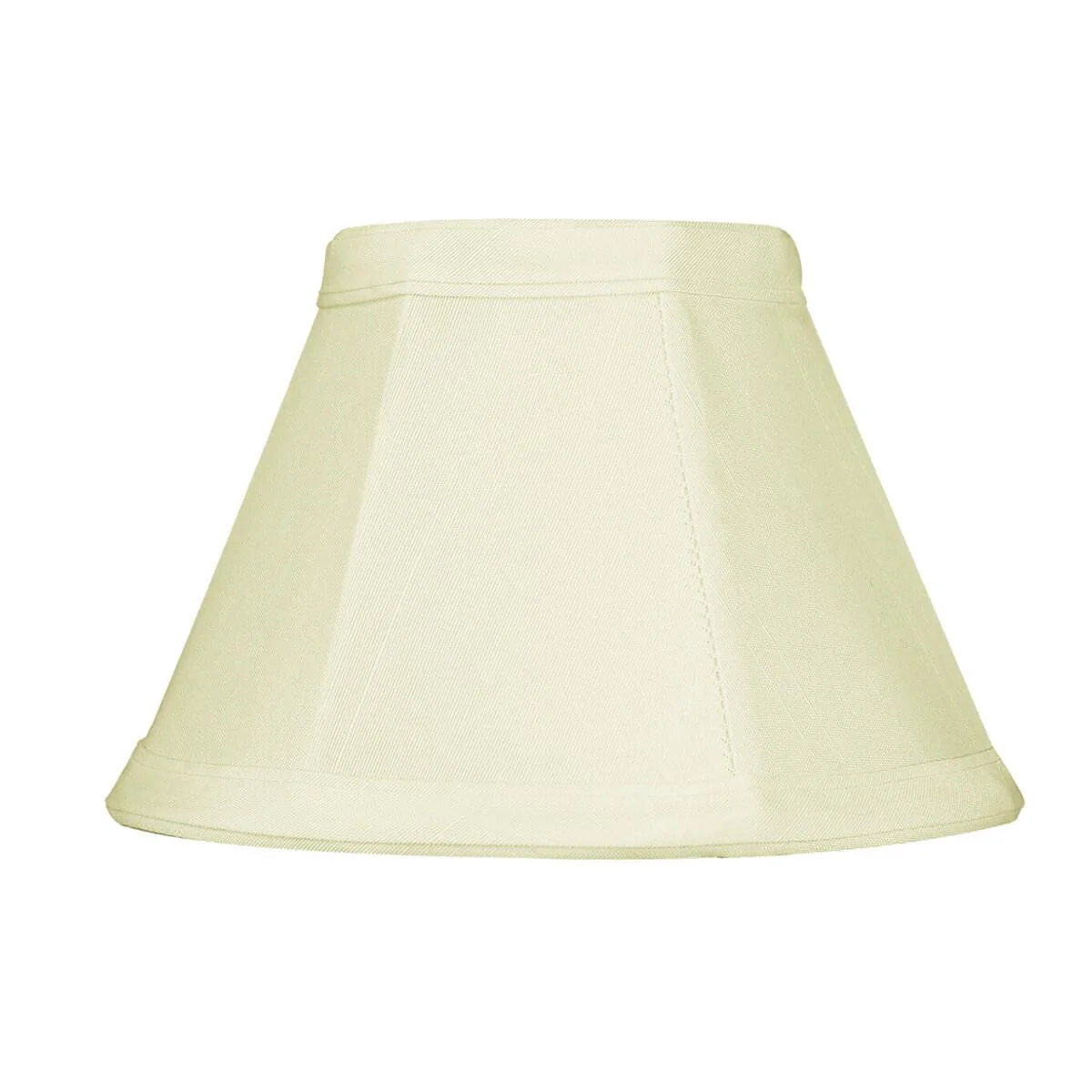 6"W x 5"H Set of 6 Candelabra Stretch Eggshell With White Liner Clip-On Clip-On Lampshade - Image 2