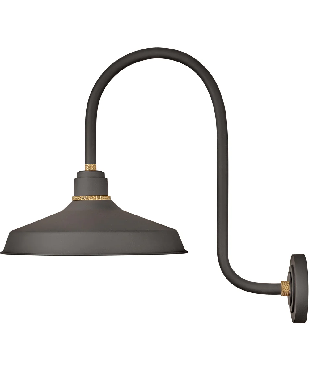 1-Light Large Tall Gooseneck Outdoor Barn Light in Museum Bronze