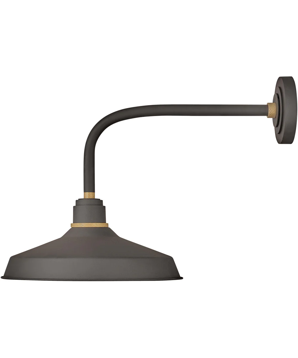 1-Light Medium Straight Arm Outdoor Barn Light in Museum Bronze