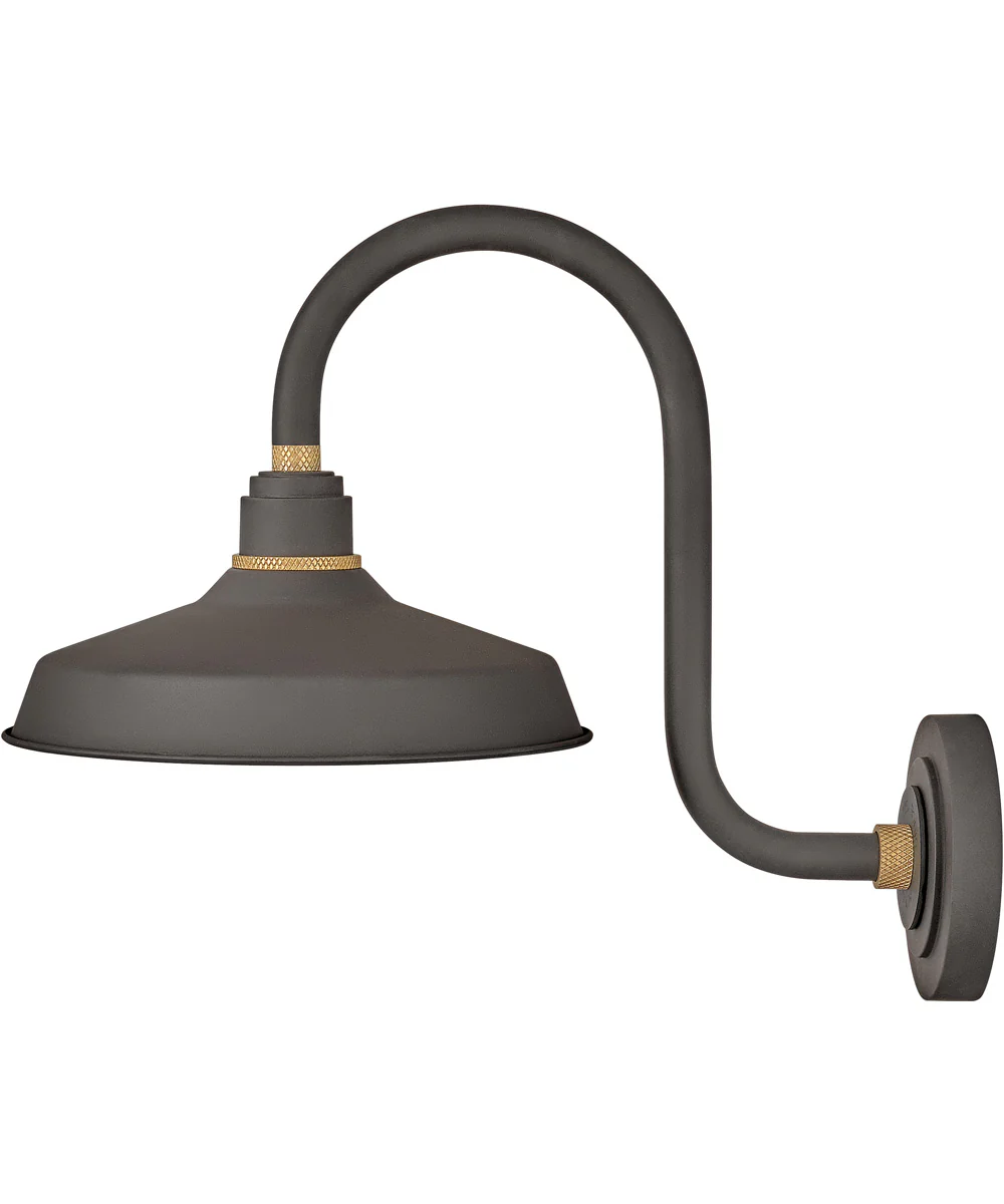 1-Light Small Tall Gooseneck Outdoor Barn Light in Museum Bronze