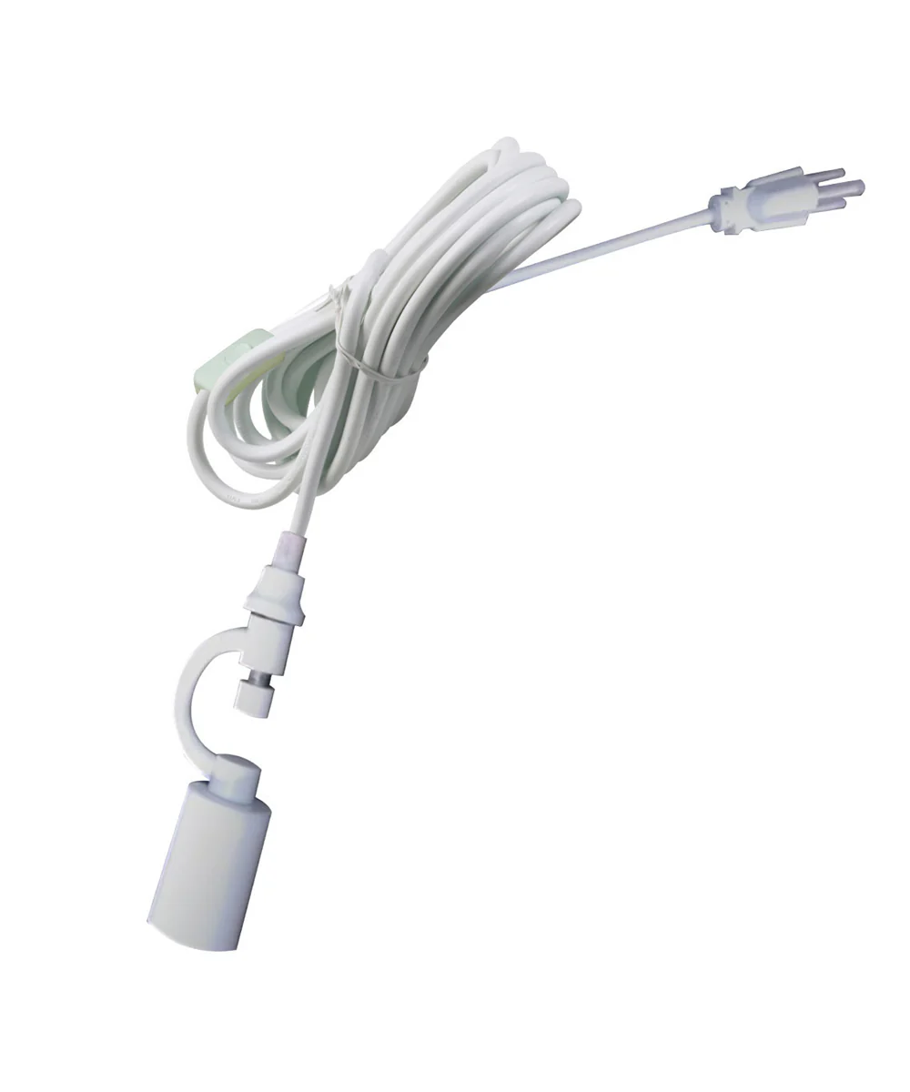 1 Light Swag Plug-In Pendant 18"w White Linen Shade, 17' White Cord - Image 4