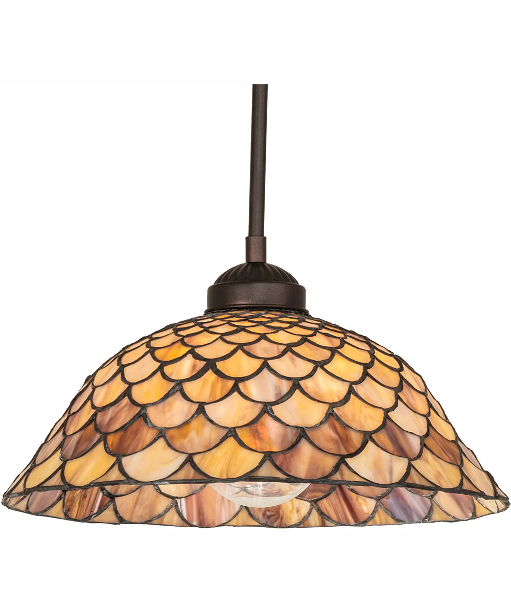 11" Wide Tiffany Fishscale Pendant - Image 2