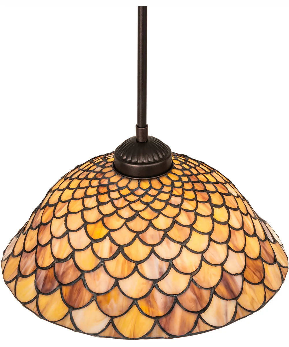 11" Wide Tiffany Fishscale Pendant - Image 4