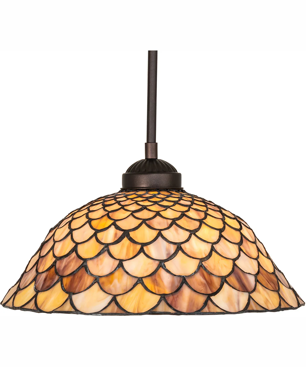 11" Wide Tiffany Fishscale Pendant - Image 5