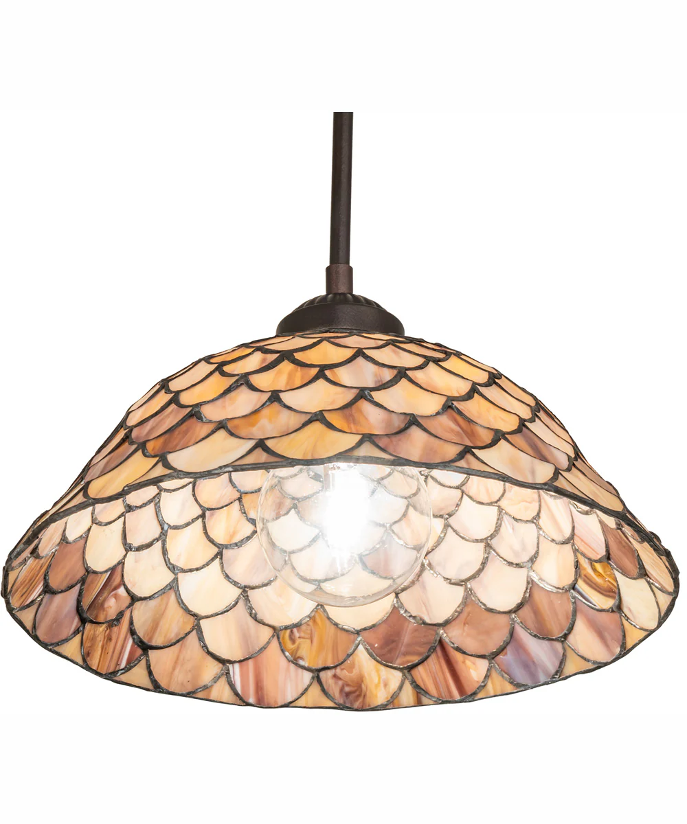 11" Wide Tiffany Fishscale Pendant - Image 6