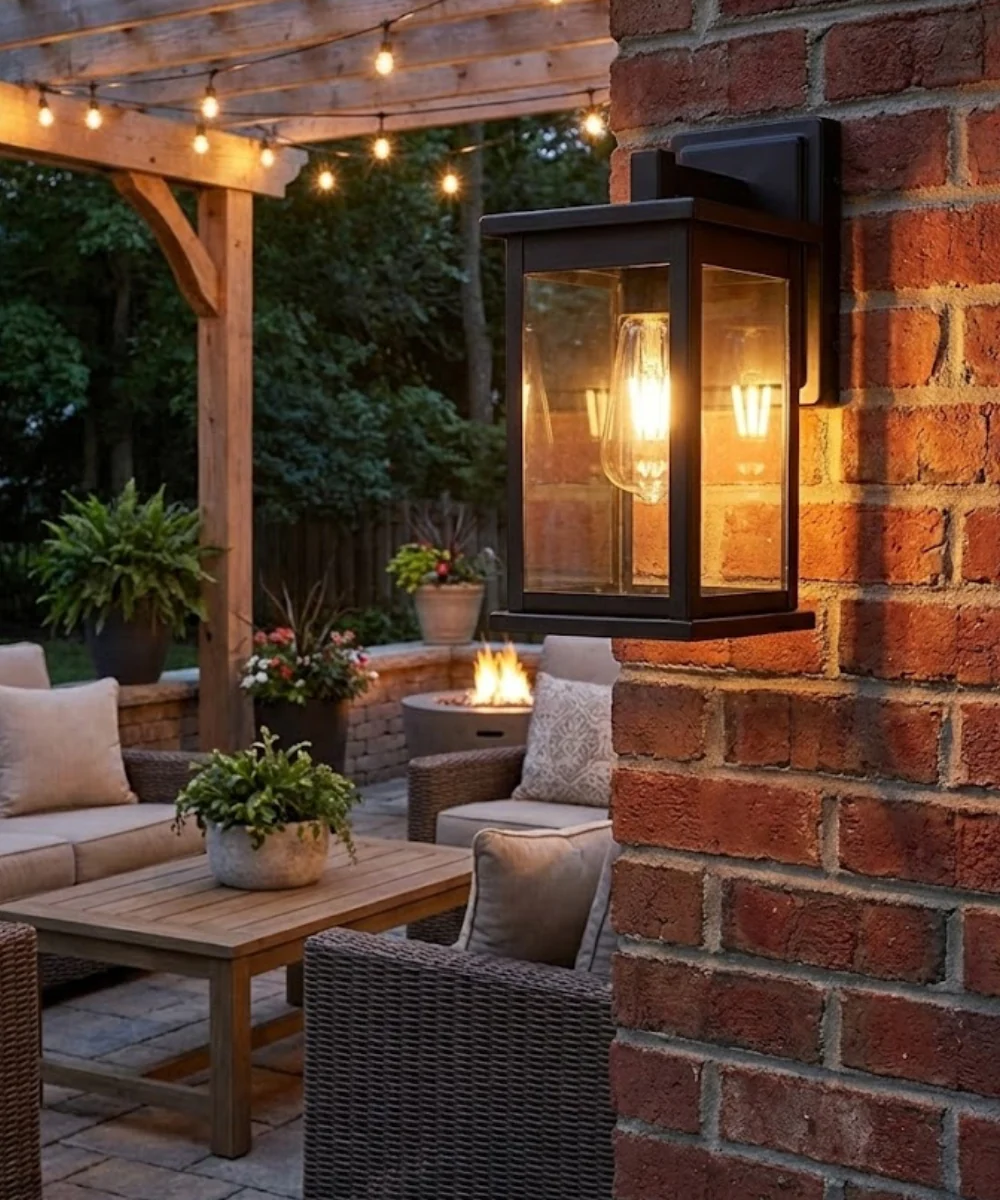 11"H Bowton II Outdoor Wall Light - Dusk to Dawn Matte Black Finish with Glass Shade by Millennium Lighting - Image 2