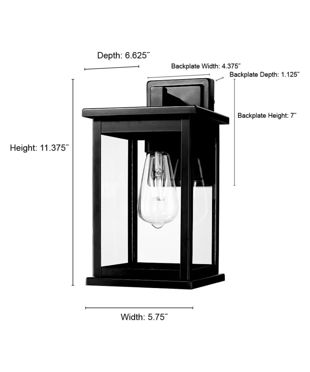 11"H Bowton II Outdoor Wall Light - Dusk to Dawn Matte Black Finish with Glass Shade by Millennium Lighting - Image 4