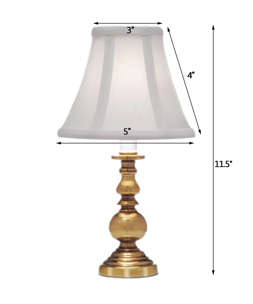 11"H Burnished Brass Signature by Stiffel Candle Lamp, On/Off - Image 2