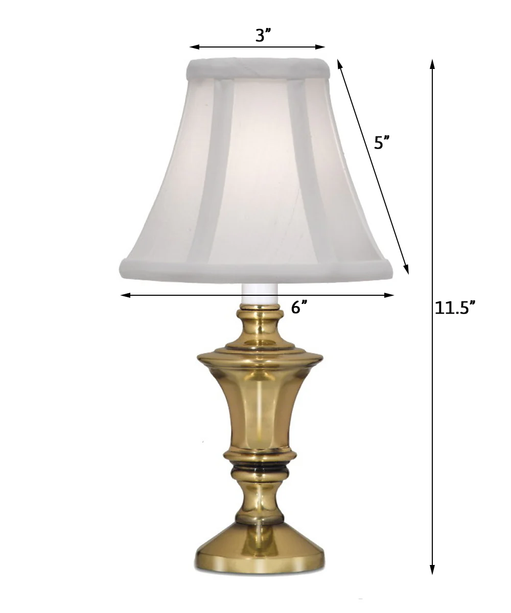 11"H Burnished Brass Signature by Stiffel Candle Lamp, On/Off - Image 2