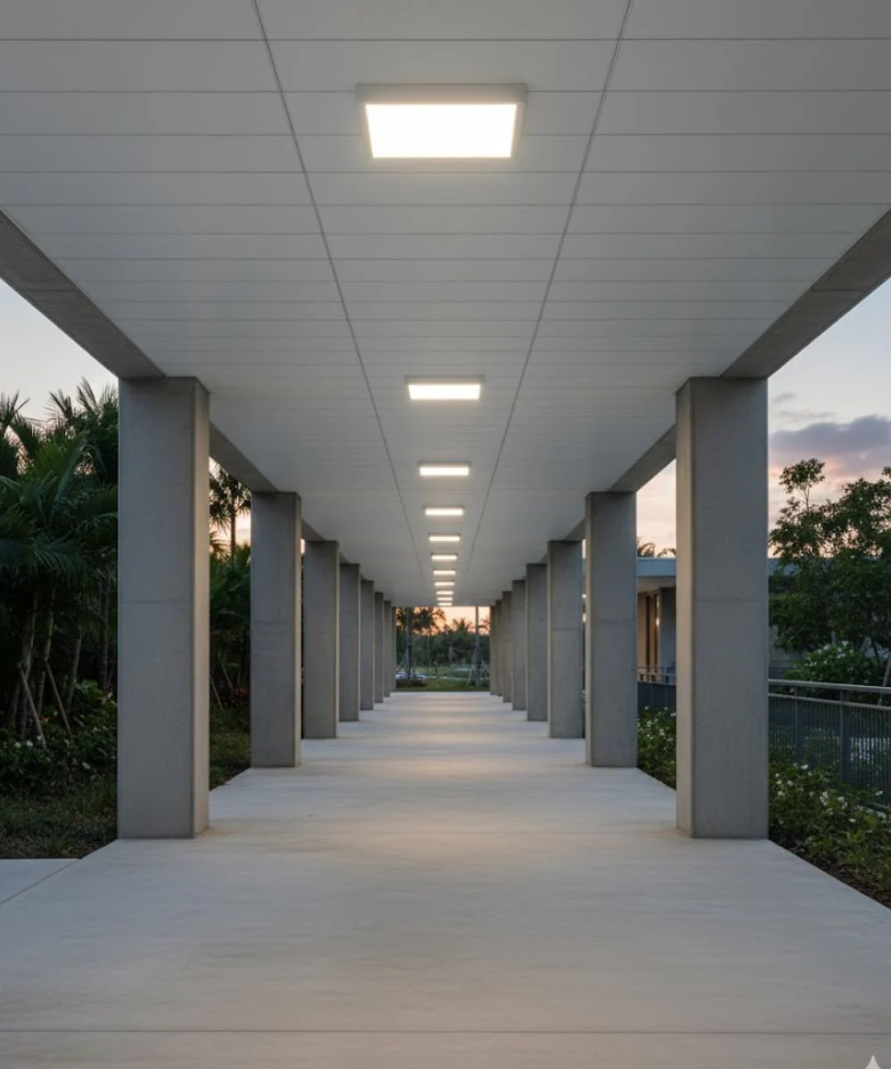 11"W 1-Light Square LED Flush Mount Light Fixture White Acrylic Finish - Image 2