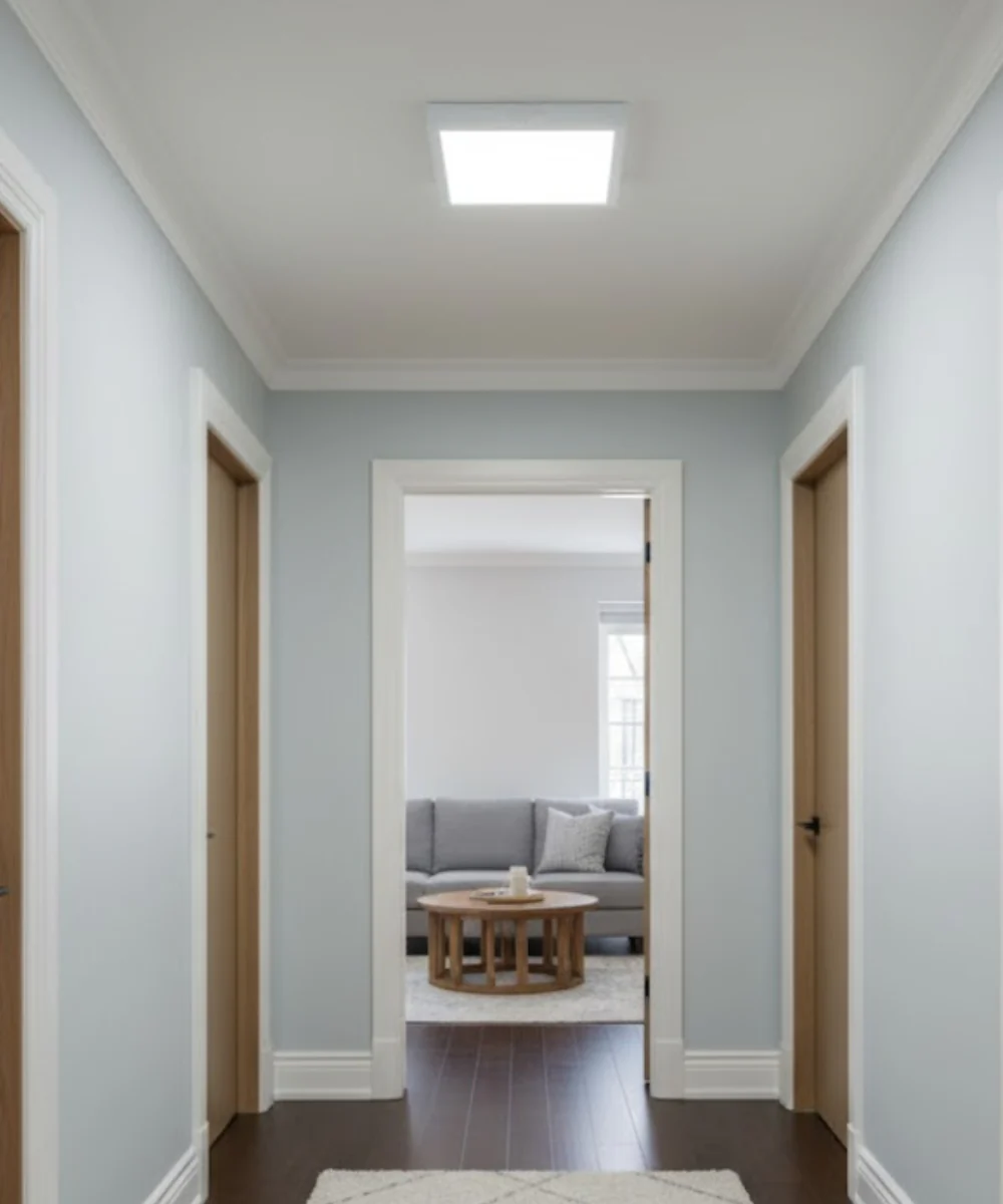 11"W 1-Light Square LED Flush Mount Light Fixture White Acrylic Finish - Image 4