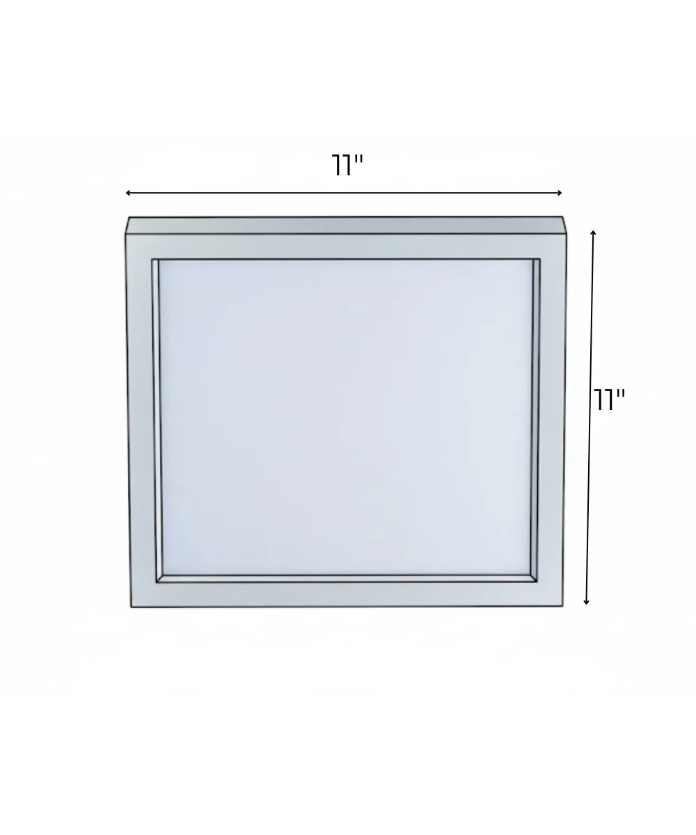 11"W 1-Light Square LED Flush Mount Light Fixture White Acrylic Finish - Image 5