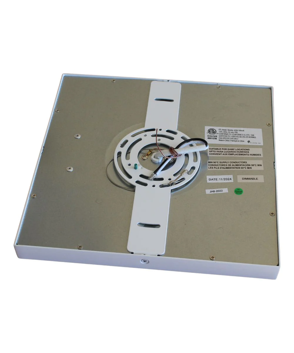11"W 1-Light Square LED Flush Mount Light Fixture White Acrylic Finish - Image 7