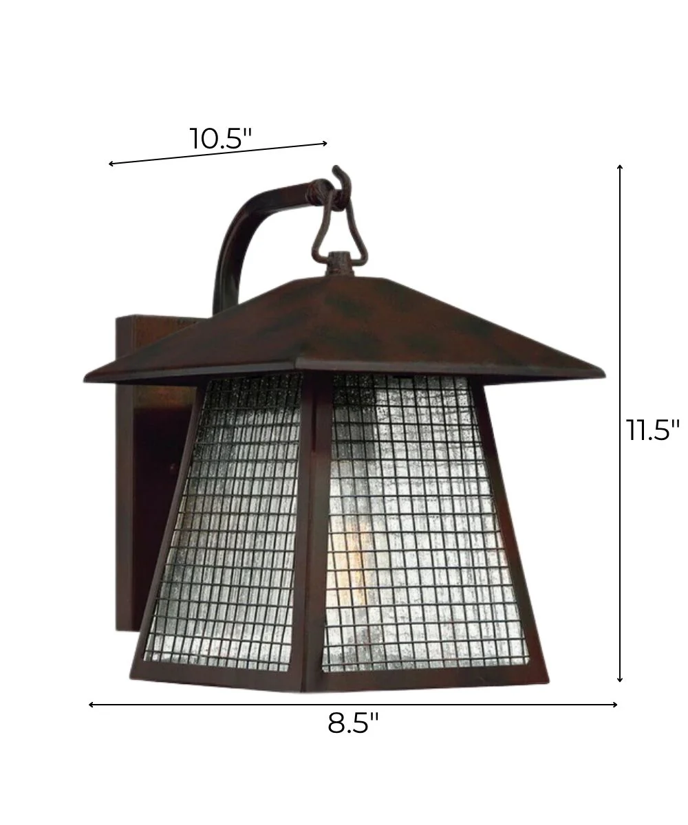 12" High, 1-Light Valiant Bronze Finish with Clear Seedy Glass Outdoor Wall Lantern - Image 2
