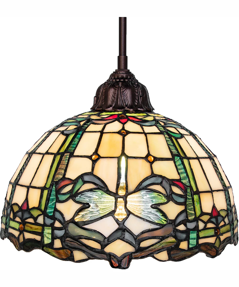 12" Wide Tiffany Dragonfly Pendant - Image 5