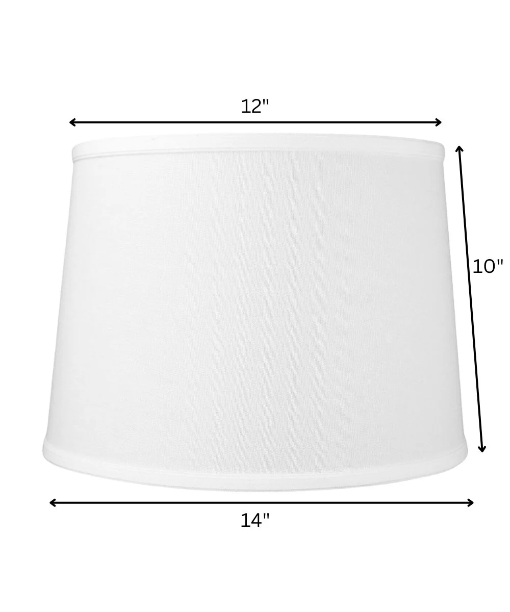 12x14x10" CLIP-ON FITTER White Linen Drum Lampshade - Image 3