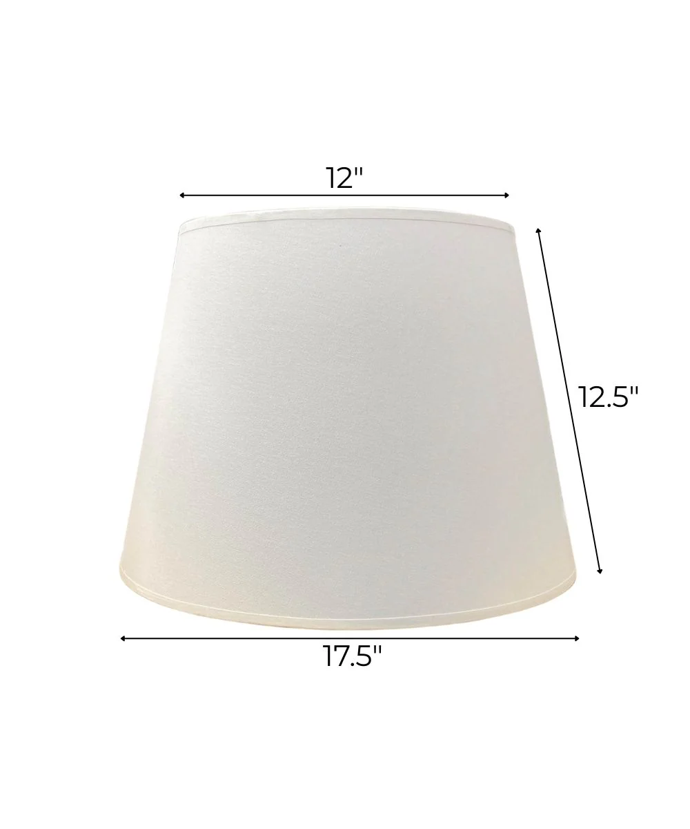 12x17.5x12.75 White Homespun Hardback Tapered Empire Lampshade - Image 3