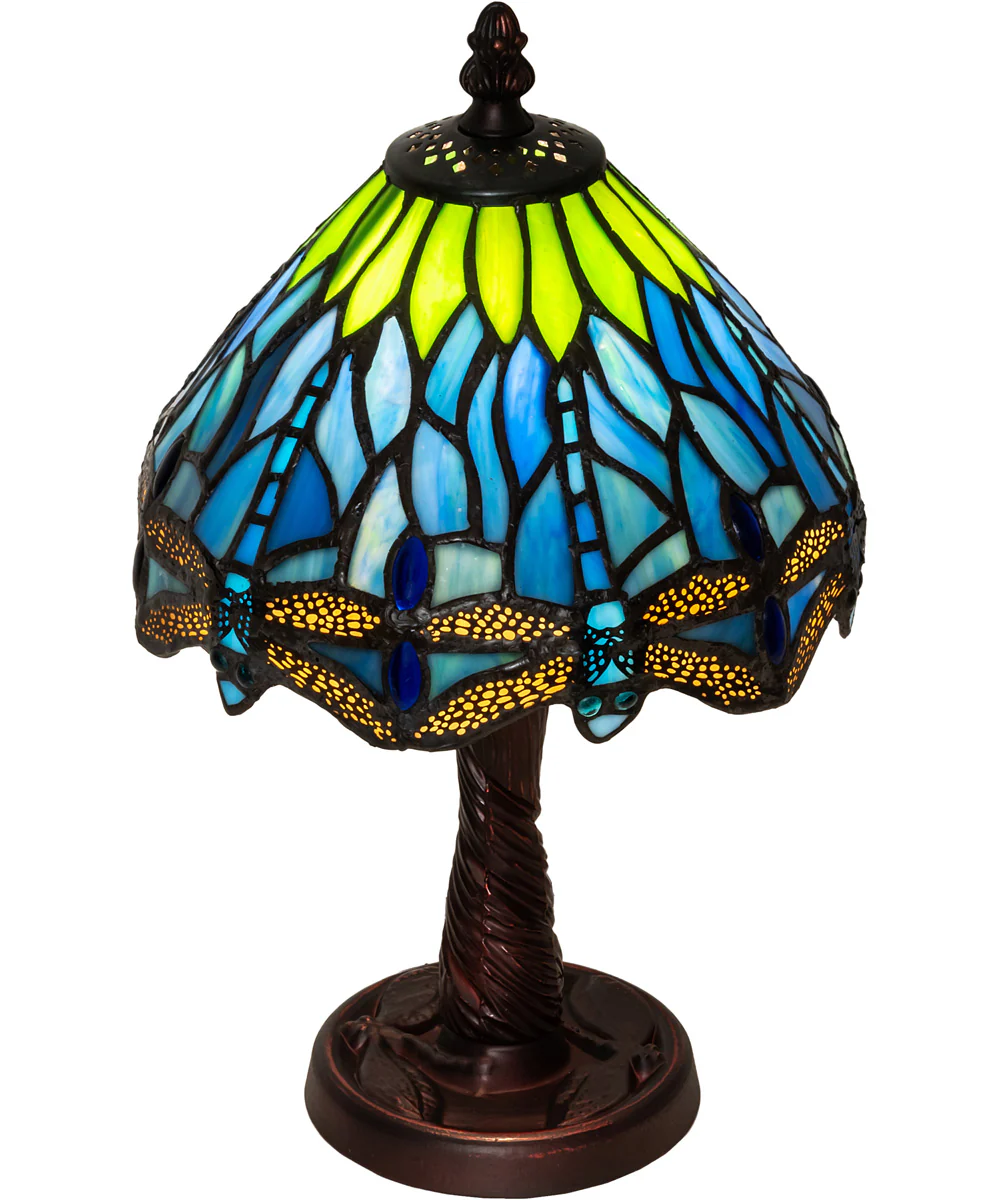 13" High Tiffany Hanginghead Dragonfly Mini Lamp - Image 4