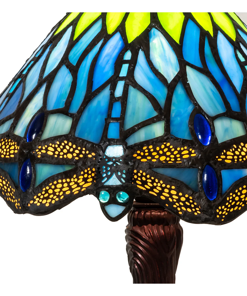 13" High Tiffany Hanginghead Dragonfly Mini Lamp - Image 5