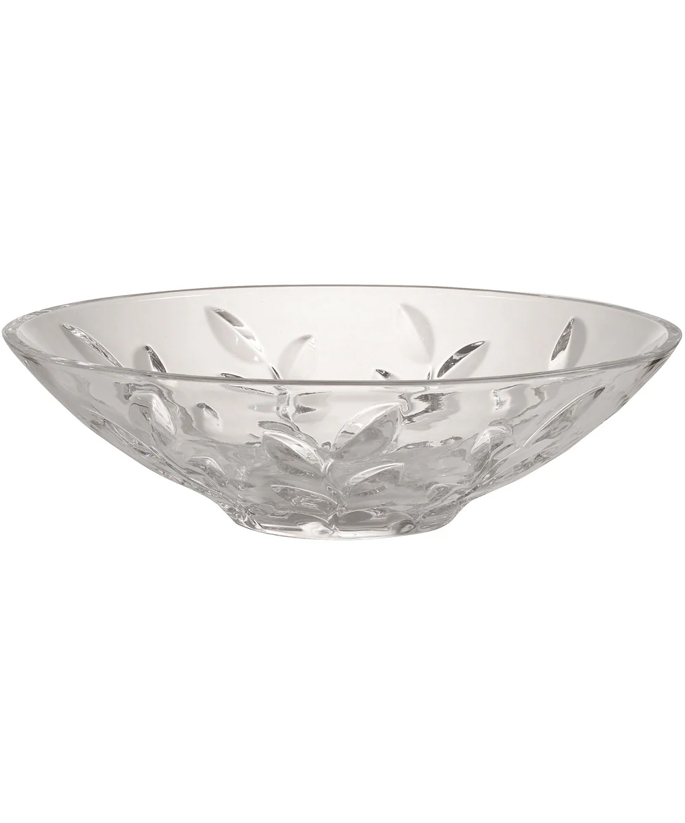 13 Inch W Leaf Vine 24% Lead Crystal Bowl