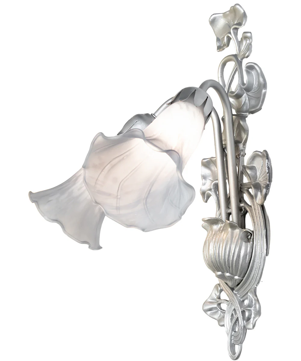 14" Wide Gray Tiffany Pond Lily 2 Light Wall Sconce - Image 6