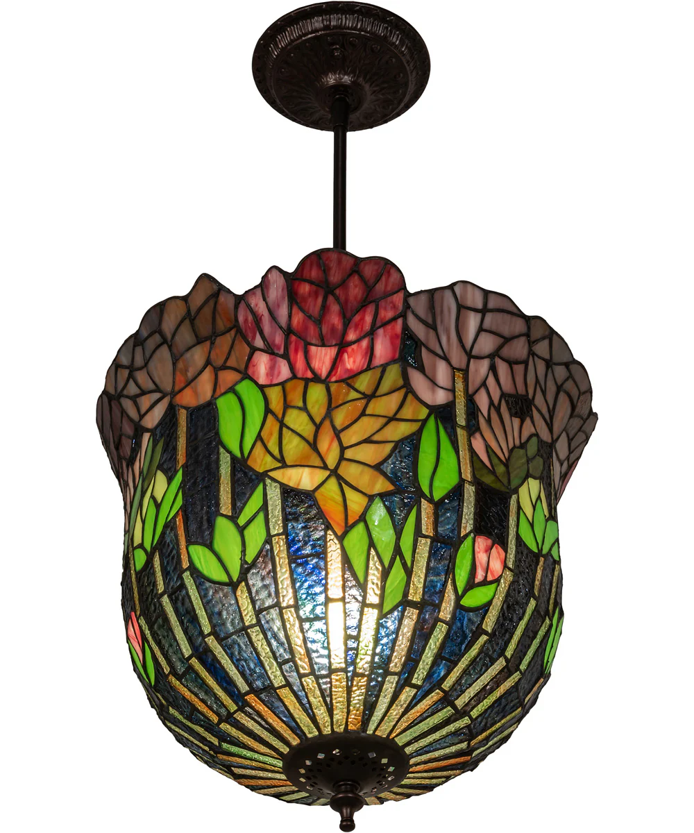 14" Wide Tiffany Honey Locust Pendant - Image 3