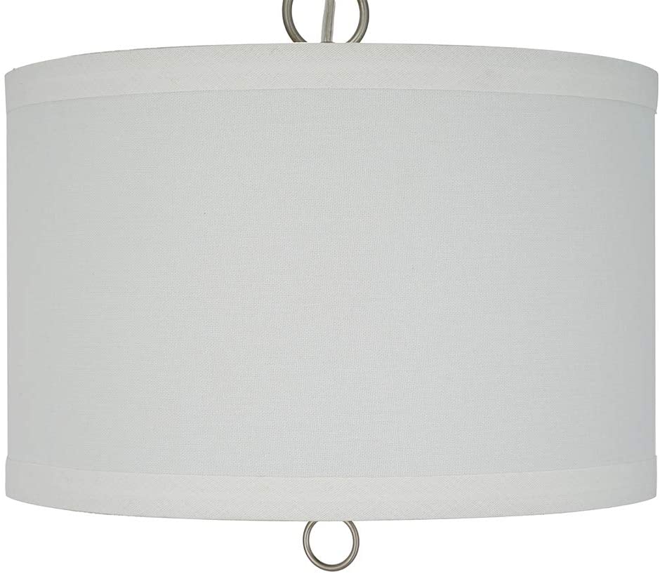 14"W Light Pendant Brushed Nickel Finish with Oatmeal Linen Shade - Image 8