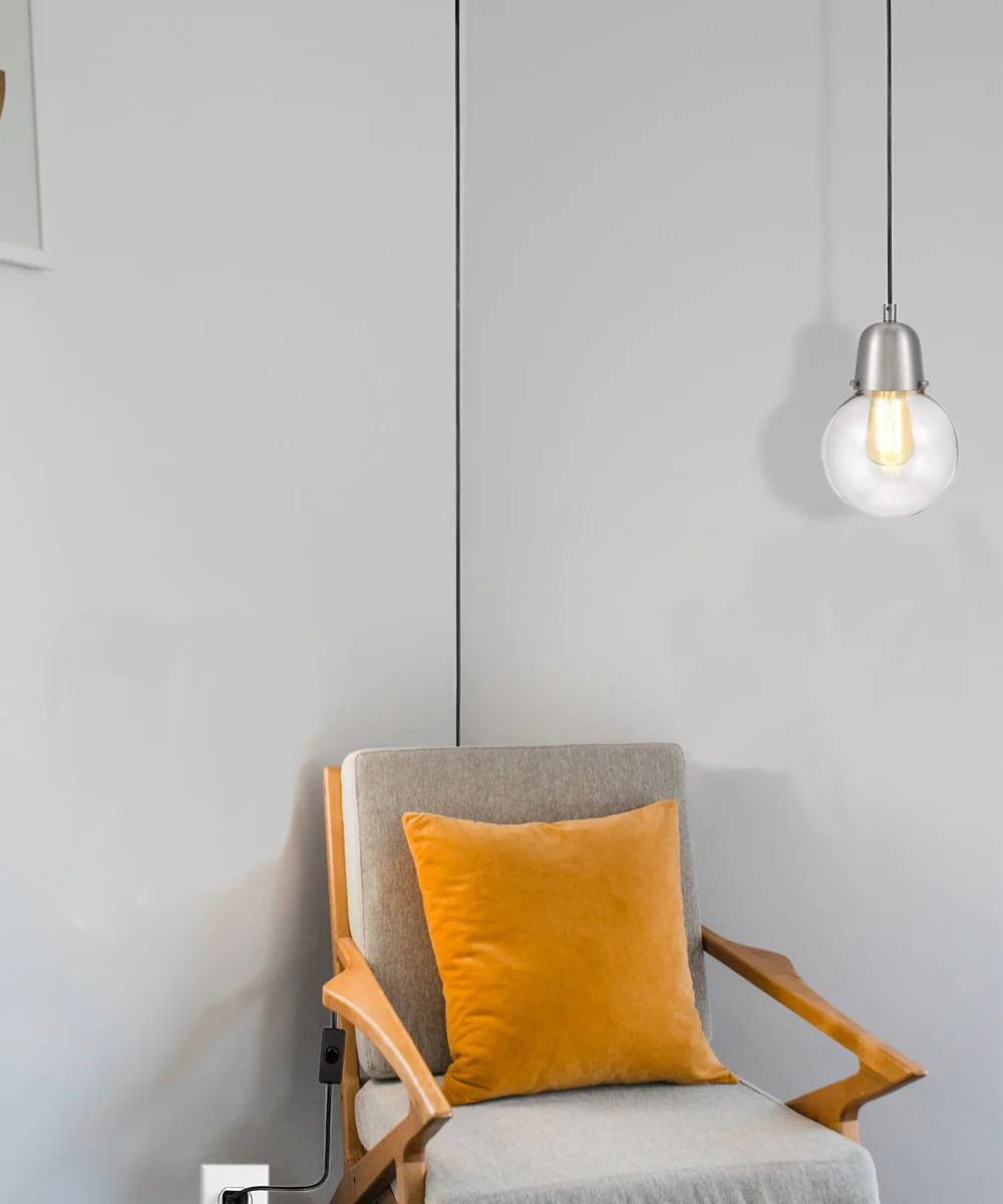 Plug-In Hanging LED Pendant Brushed Nickel Finish - Image 3