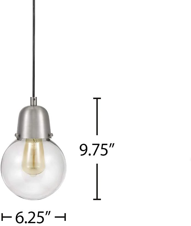 Plug-In Hanging LED Pendant Brushed Nickel Finish - Image 6