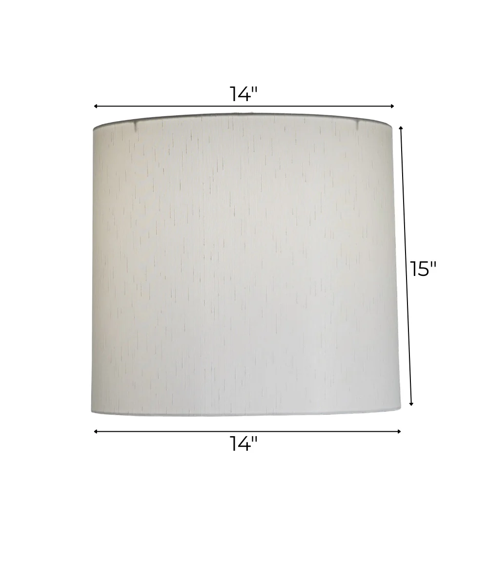 14x15x14 Global White/Rolled Edge Hardback Cylinder Drum Lampshade - Image 3