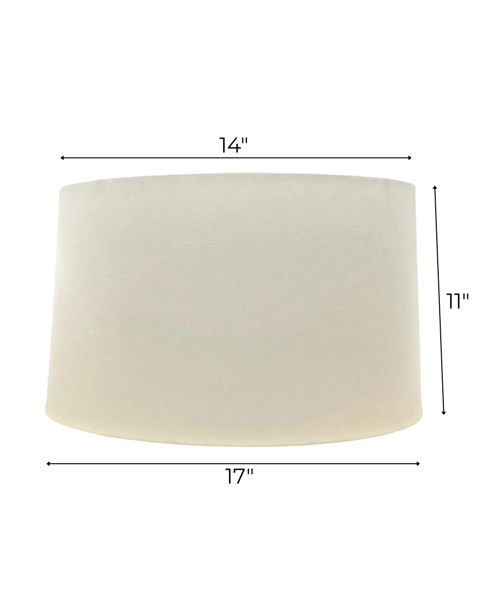 14x17x11  Cream Homespun/Rolled Edge Hardback Drum Lampshade - Image 3