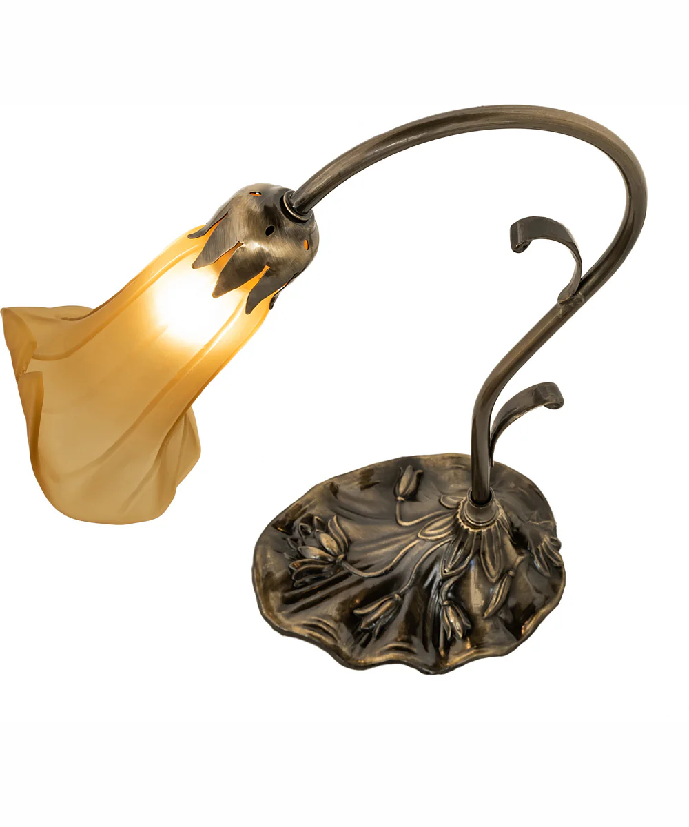 15" High Amber Pond Lily Accent Lamp - Image 4