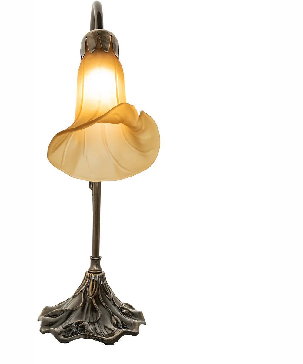 15" High Amber Pond Lily Accent Lamp - Image 5