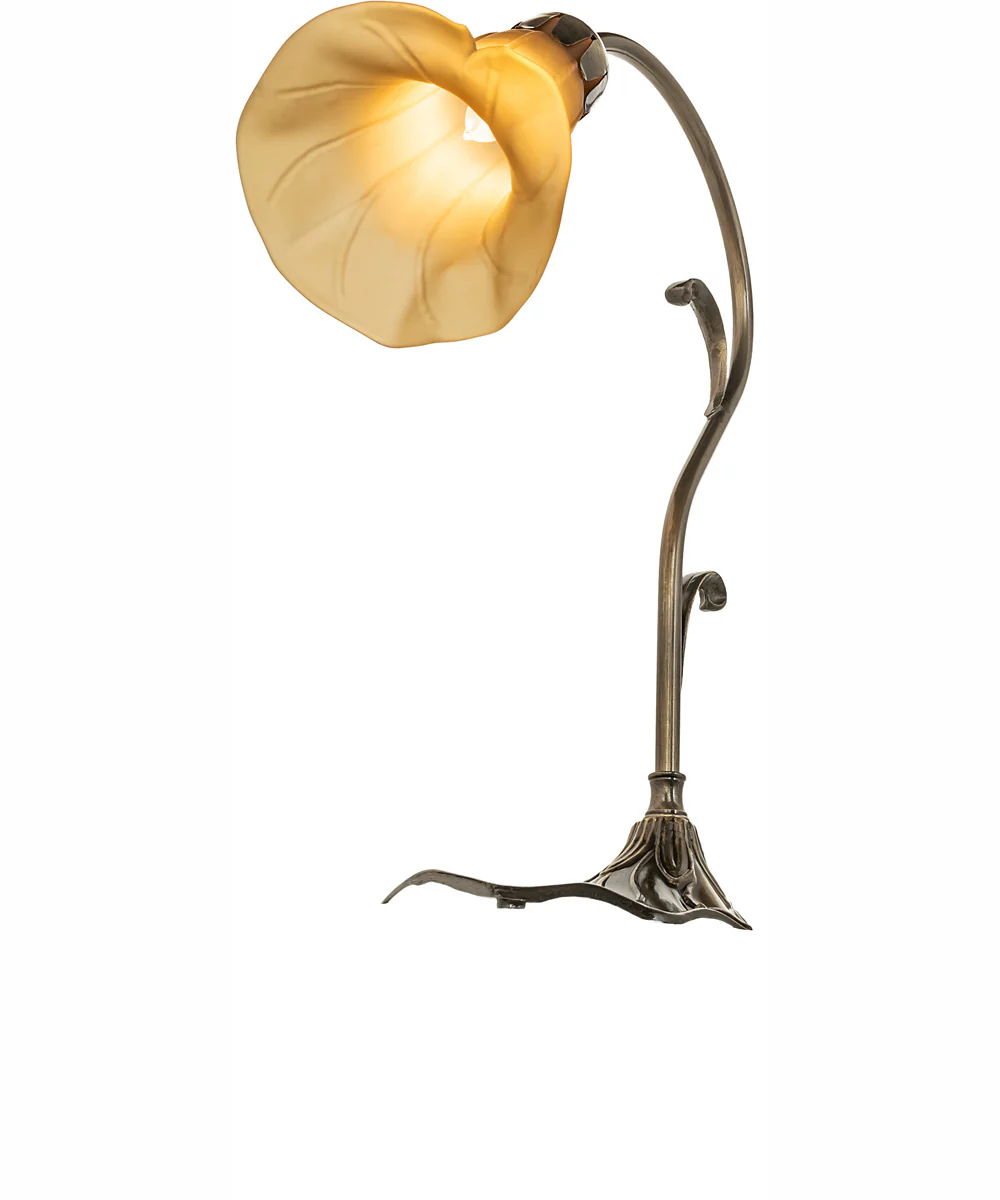 15" High Amber Pond Lily Accent Lamp - Image 6